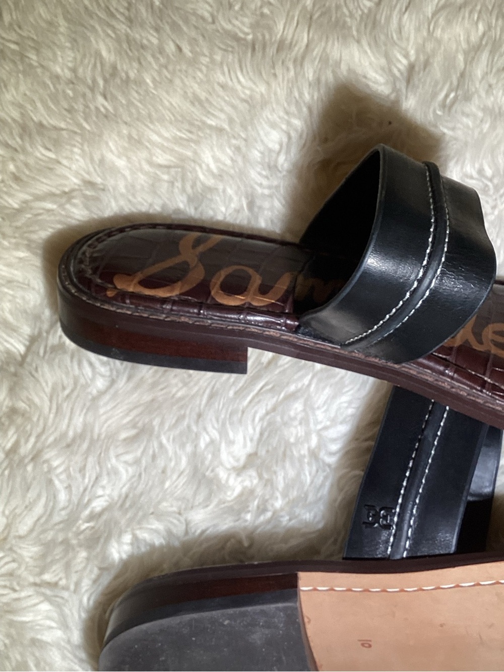Sam Edelman Haydee Black Double-Strap Slide Sandals size 10 - Picture 4 of 6